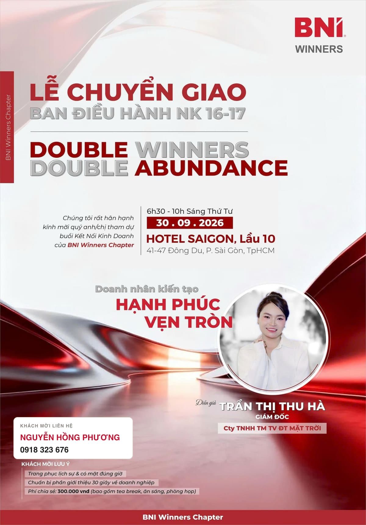 Thư mời: Doanh nhân kiến tạo hạnh phúc vẹn tròn